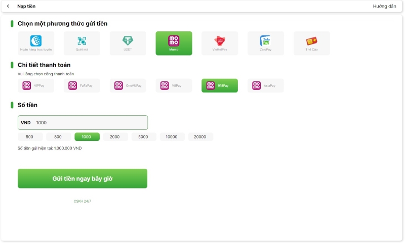 Hướng Dẫn Nạp Tiền OK9 An Toàn Và Nhanh Chóng 2 Hình thức nạp tiền OK9 qua ví điện tử